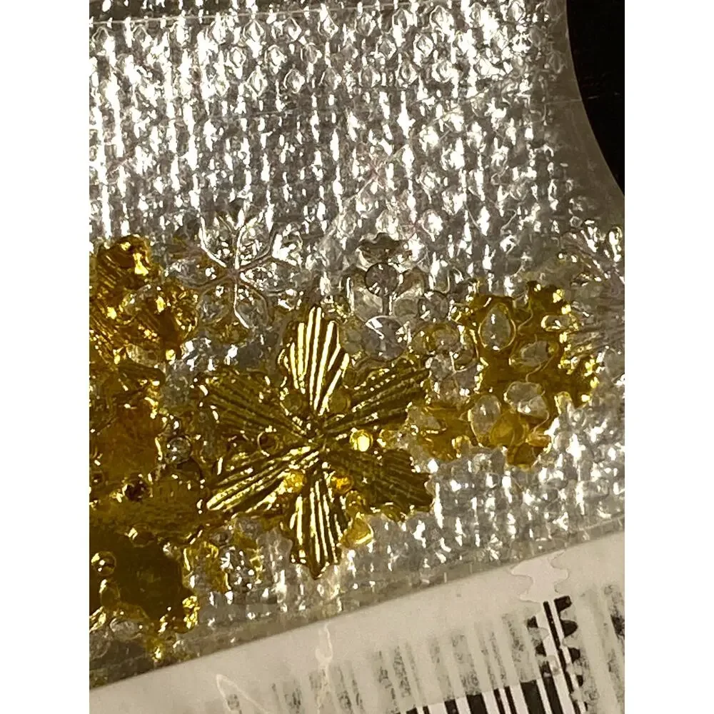 Women's Silver and Gold Toned Snowflake Nail 3D Art